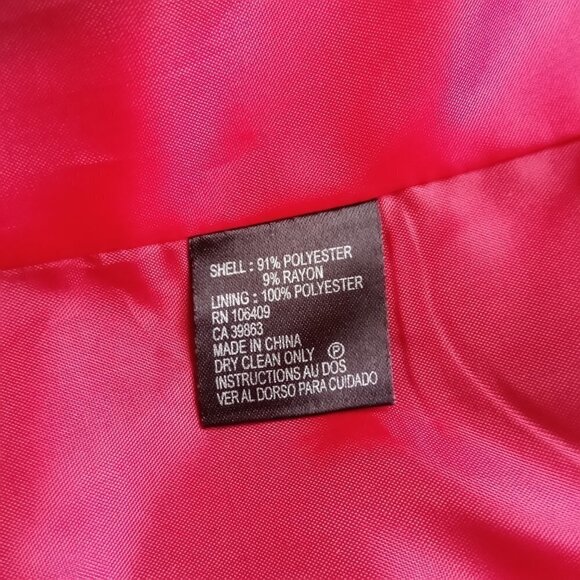 Tahari Red Blazer Women Size 14 Petite Preppy Holiday Career Festive - Picture 9 of 9